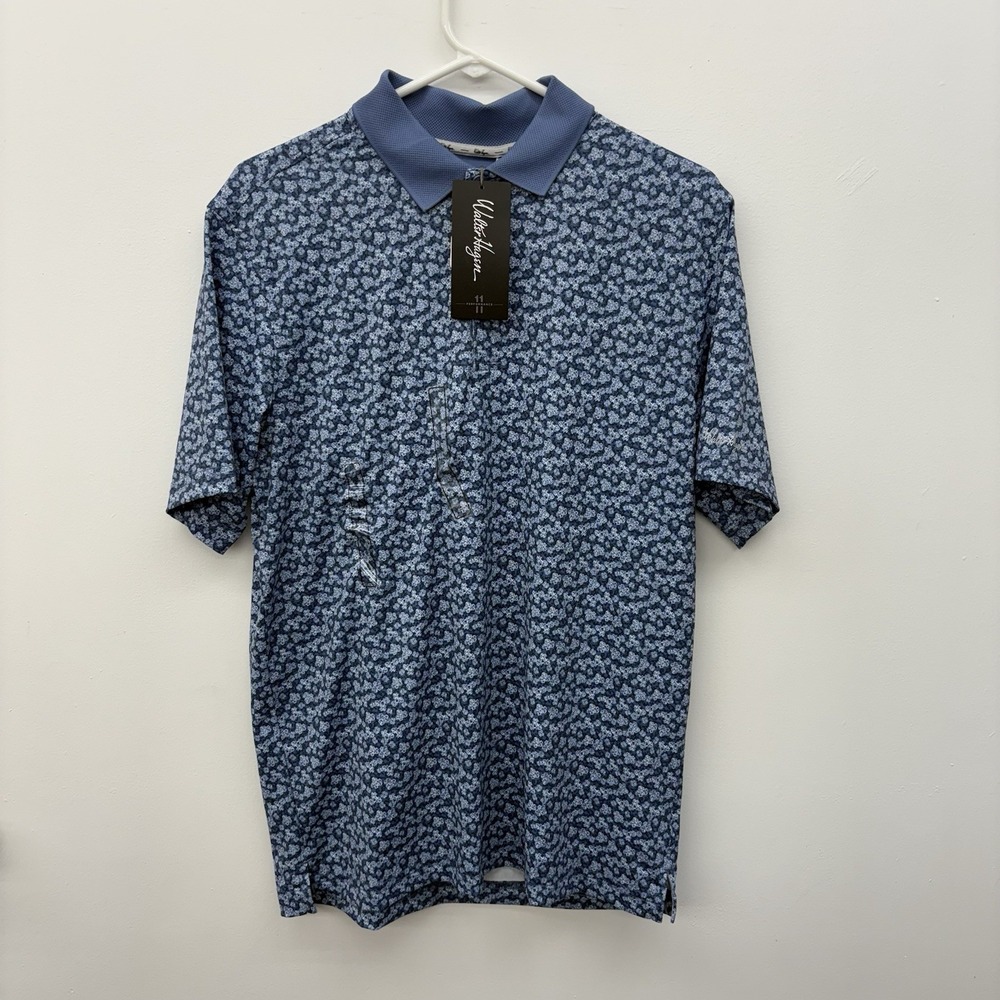 Walter Hagen Golf Polo Men's S Performance 11 Short Sleeve, Dogwood Ditsy Blue
